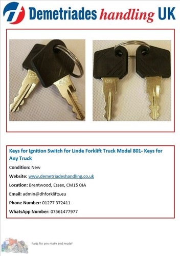 Keys for ignition switch - ignition,