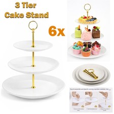 6x 3 Tier Cake Stand Ceramic