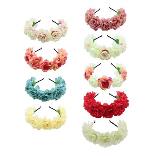 Floral garlands crown hair - floral,