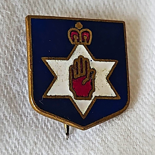 Vintage blue shield red - shield, hand