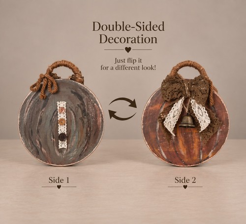 Double sided rustic pumpkin - rustic,
