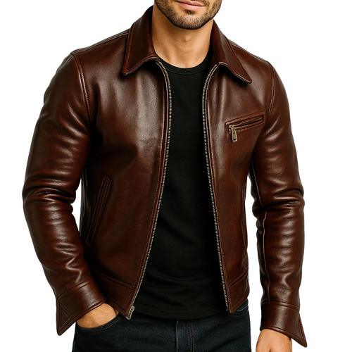 Men brown soft genuine - brown,