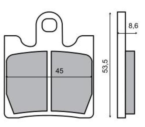 Pair front brake pads for - pair,