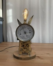 ‘The White Rabbit’ Custom Made Lamp Barometer With Working Clock Chimes