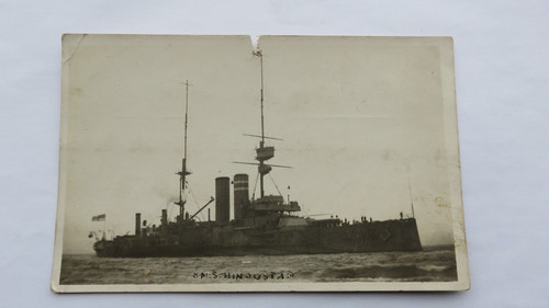 Postcard hms hindustan - hms, pre
