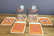 CAMDEN TOWN BREWERY JACK PINT GLASS X 2 - STUBBY - PLUS 6 BEER MATS -BRAND NEW