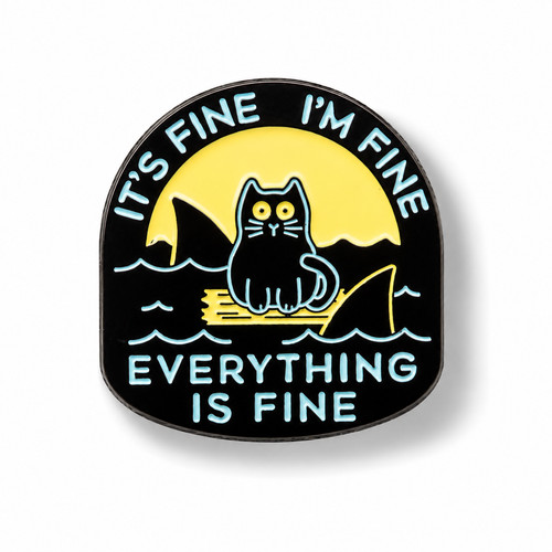 Cat shark enamel pin - enamel,