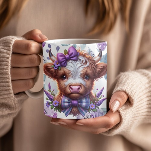 Pretty purple highland cow - purple,