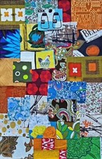28 x Various Retro Vintage Fabric Pieces Mini Panels Junk Journal Slow Stitching