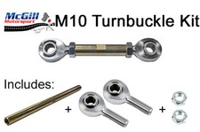 M10 Turnbuckle Kit Adjustment 120mm Upwards + Lock Nuts -Choose Rod Ends to Suit
