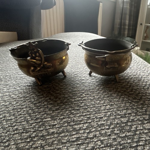 Pair brass pots planters - pots,