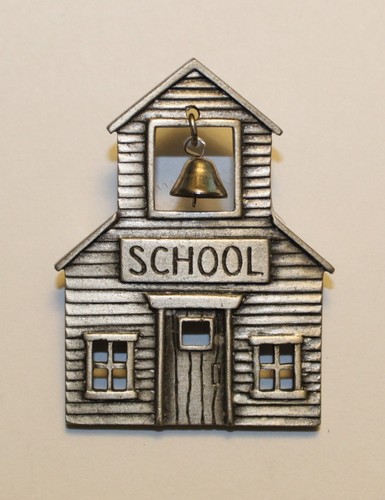 Silver tone schoolhouse - jj,