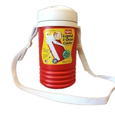 Vintage 1995 Red Igloo Legend Insulated 1 Quart Cooler Flip-Up Spout Made In USA