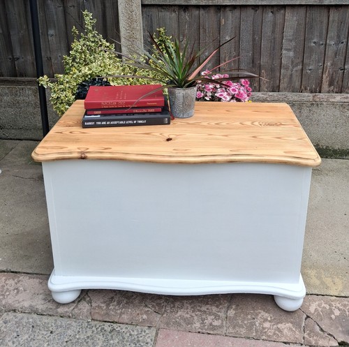 White solid pine ottoman