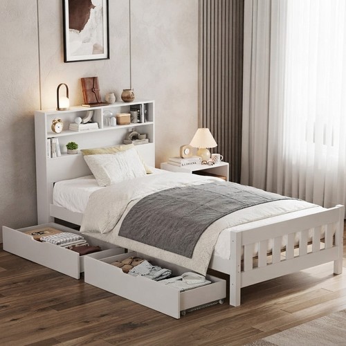 Solid pine and mdf - single, bed