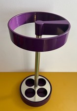 Vintage SPACE AGE Umbrella / Stick Stand Purple Plastic Panton Style 1970s