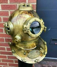 Antique Brass Scuba Diving Helmet US Navy Mark V Marine Diver Full Size Gift