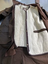 Driza-Bone Australia Mens XL 50-52in Brown Waxed 3/4 Length Jacket & Wool Liner