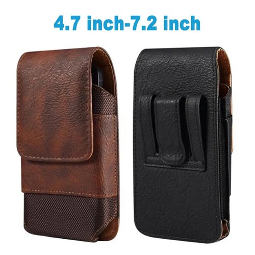 Leather phone holster waist - leather,