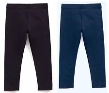 Girl Marks Black Navy Leggings Cotton Rich Stretch Full Length School PE 6 - 16Y