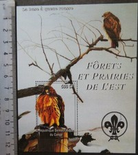 2004 birds red tail hawk birds of prey scouts souvenir sheet MNH