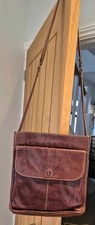 WHITE STUFF Rich Brown Leather Crossbody Messenger Bag   