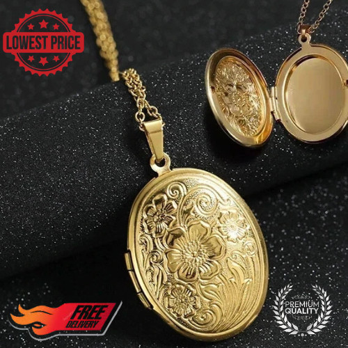 9ct gold locket - locket, necklace