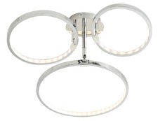 Colours Annellus Metal Chrome Effect 3 Lamp Ring LED Ceiling Chandelier light