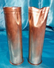 2 British 2 Pounder No 1 Mk 11 Empty Shell Cases WW11 1940 Naval Military Uesd