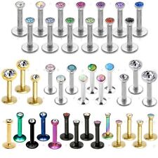 Tiny Gem Labret Tragus Cartilage Earring Stud - Flat Back Helix Upper Ear Ring