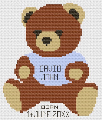 Cross stitch birth sampler - cross, kit