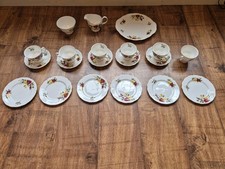 21-Piece Tea Set Crown Essex, “Richmond Rose” Design. Staffordshire England.