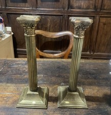 X2 Antique Brass Candlesticks