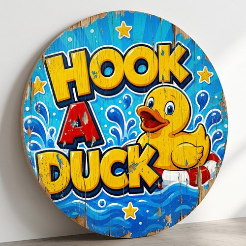 Hook duck round - duck, sign