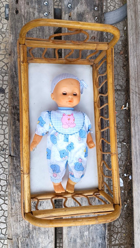 Vintage wicker cradle from the - vintage,