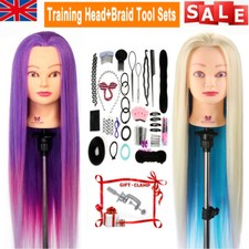 Salon Training Head Practice Hairdressing Styling Mannequin Doll&Braid Set&Clamp