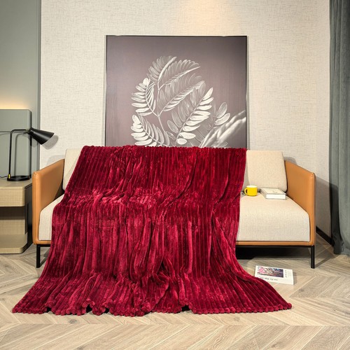 Ribbed stripes throw soft - soft, warm