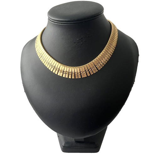 Gold cleopatra omega necklace - gold,
