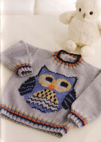 Knitting pattern copy kids owl