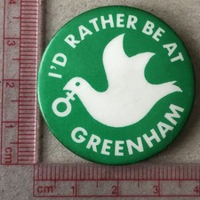 VTg Og Greenham Common Peace Camp CND 38mm Pin Badge Protest Political 1980s