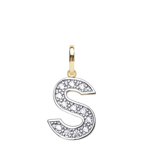 Gold initial pendant chain - gold,