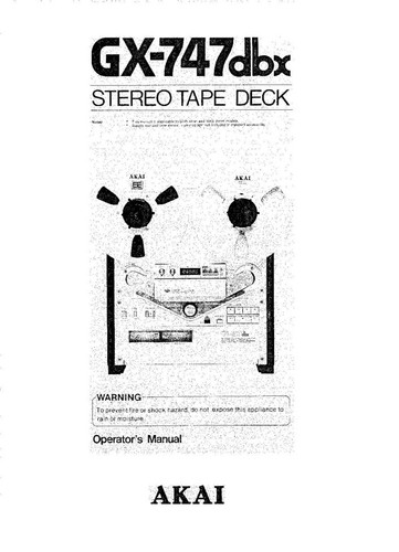 Akai 747dbx tape - akai,