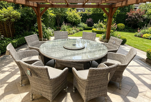 Grey seat garden dining - seat,