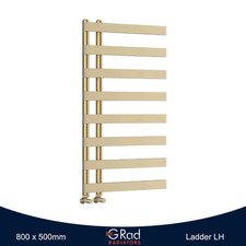 Brushed Brass Towel Rail Heated Ladder Bathroom Radiator Heating G-Rad All Sizes