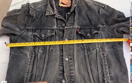 Levi black denim trucker - denim,