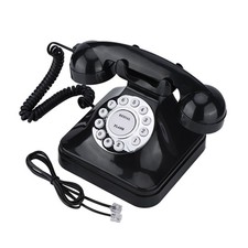 WX-3011 Vintage Black Plastic Home Telephone Retro Wire Landline Phone OU