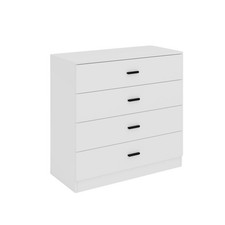 Modern White 4 Drawer Chest