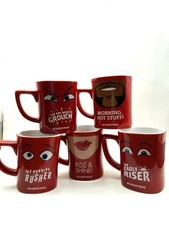 5 x Red Nescafe Mug Genuine