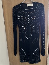 Vintage Christopher Kane x Topshop Mesh Eyelet & Mirror Midi RARE Dress UK 8