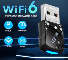 WiFi 6 Bluetooth 5.4 USB Dongle Adapter for PC Wireless Audio Windows  10 11